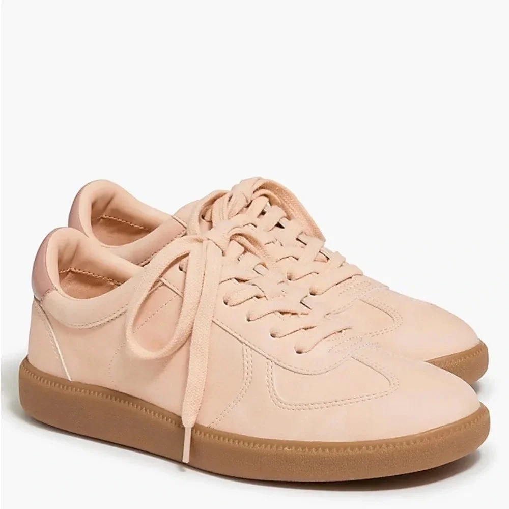 J.Crew City Tour Pink Beige Lace Up Low Top Casual Everyday Sneaker Shoe Women 7
